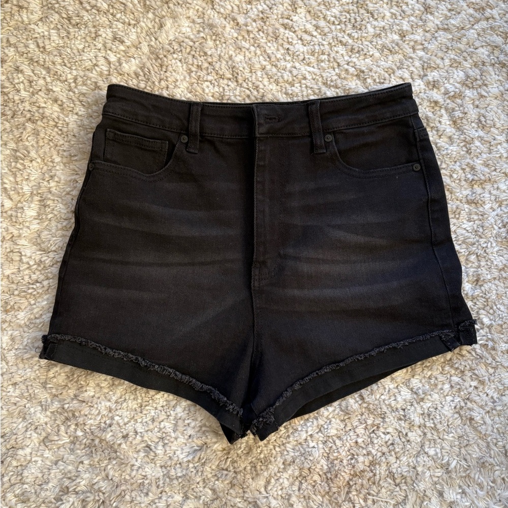 Kendall & Kylie High Waist Black Denim Shorts Size 11/30